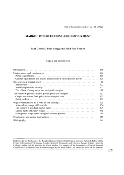 Market imperfections and employment