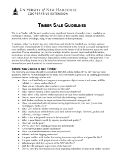 Timber Sale Guidelines - NH Division of Forests and Lands