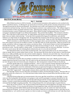 Deep Creek Friends Meeting August, 2015 Don`t