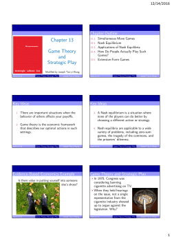 Chapter 13 Game Theory and Strategic Play