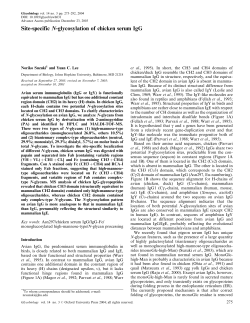 Site-specific N-glycosylation of chicken serum IgG