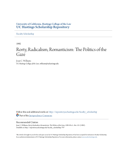 Rorty, Radicalism, Romanticism: The Politics of the Gaze