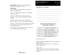 BiBlical church pt. 5 THE CHAPEL eight characteriSticS of a biblical