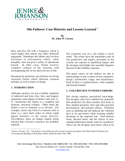 Silo Failures: Case Histories and Lessons Learned 1