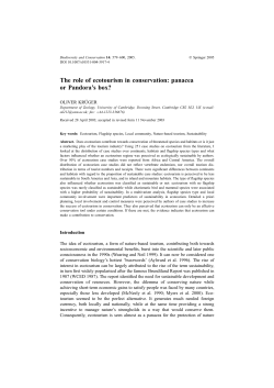 The role of ecotourism in conservation: panacea or Pandora`s box?