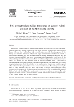 Soil conservation policy measures to control wind erosion in