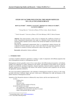 study of factors influencing the solid particles on a flat inclined surface