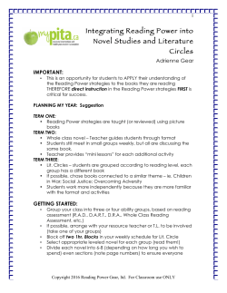 Integrating Reading Power into Novel Studies and Literature Circles