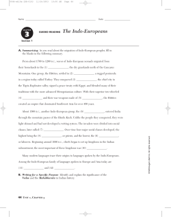 GUIDED READING The Indo-Europeans