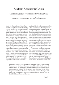 Sudan`s Secession Crisis - United States Holocaust Memorial Museum
