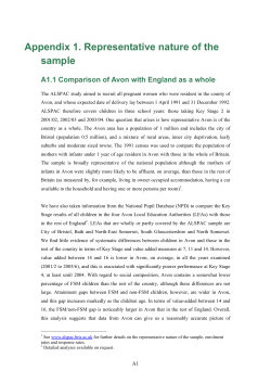 Appendix 1. Representative nature of the sample