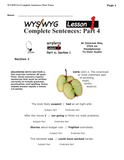 Complete Sentences: Part 4