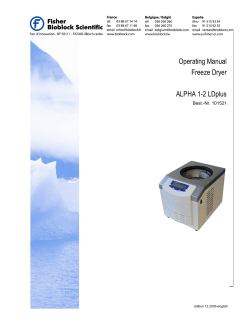 Operating Manual Freeze Dryer ALPHA 1-2 LDplus