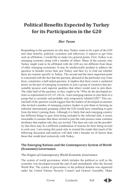 16. Political Benefits Expected by Turkey for its Participation in the G20