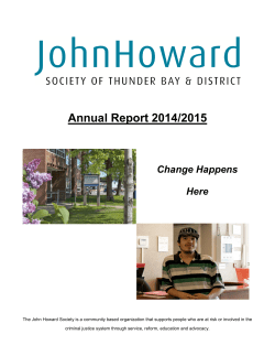 Annual Report 2014/2015 - John Howard Society of Ontario