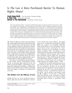 Is The Law a Mere Parchment Barrier to Human Rights Abuse?