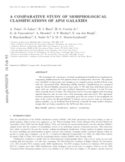 a comparative study of morphological classifications of apm galaxies