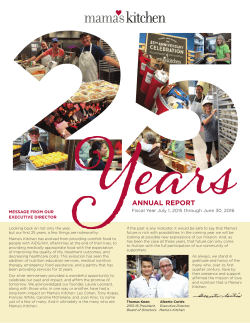 annual report - Mama`s Kitchen