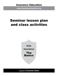 Auto Insurance - Lesson Plan