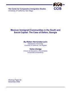 Mexican Immigrant Communities in the South and Social Capital
