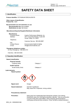 Material Safety Data Sheet - Avantor Performance Materials