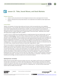 Lesson 13: Tides, Sound Waves, and Stock Markets