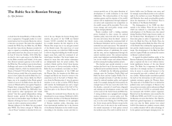 The Baltic Sea in Russian Strategy