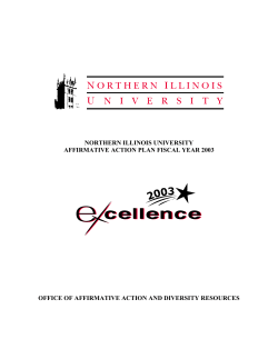 NORTHERN ILLINOIS UNIVERSITY AFFIRMATIVE ACTION PLAN