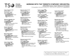 MORNING WITH THE TORONTO SYMPHONY ORCHESTRA 1997