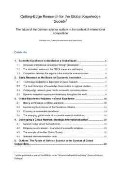 Cutting-Edge Research for the global Knowledge Society