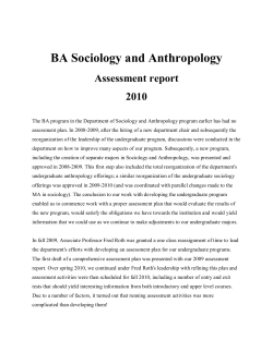 BA Sociology and Anthropology