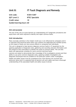 Unit 8: IT Fault Diagnosis and Remedy