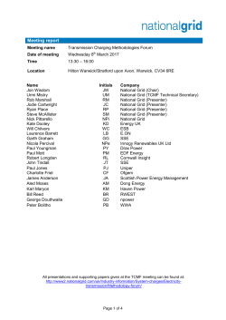 Meeting report - National Grid