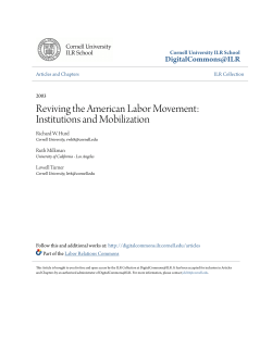 Reviving the American Labor Movement: Institutions