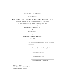 UNIVERSITY of CALIFORNIA SANTA CRUZ SPECIFYING WHO: ON