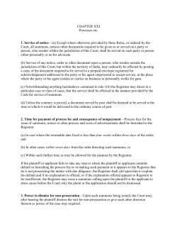 CHAPTER XXI Processes etc. 1. Service of notice