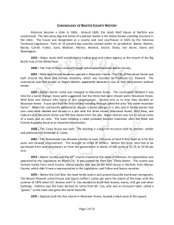 chronology of baxter county history