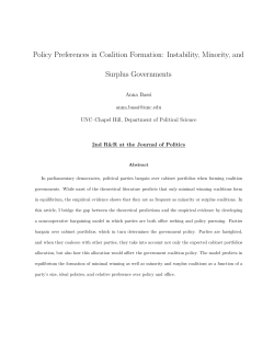 Policy Preferences in Coalition Formation - UNC