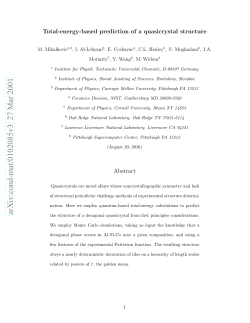 Total-energy-based prediction of a quasicrystal structure