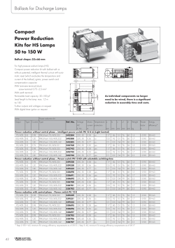 Compact Power Reduction Kits for HS Lamps - Vossloh