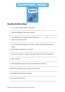 Gravity Activity Sheet