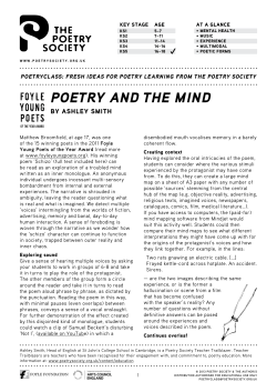 Poetry and the mind - Poetry Class