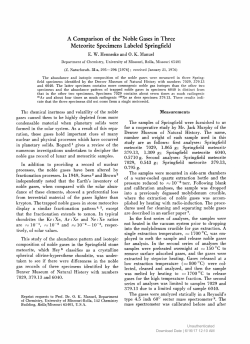 A Comparison of the Noble Gases in Three Meteorite