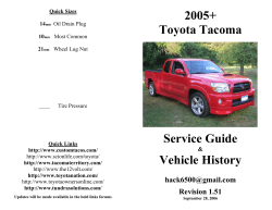 2005+ Toyota Tacoma Service Guide Vehicle