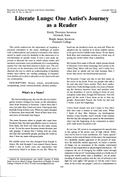Literate Lungs: One Autist`s Journey as a Reader