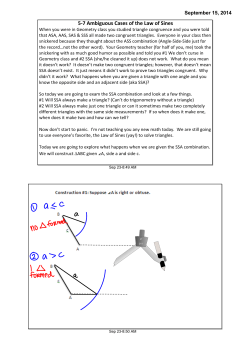 5‐7 Ambiguous Cases of the Law of Sines
