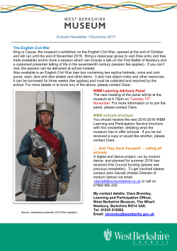 Schools Newsletter | November 2015 The English Civil War King or