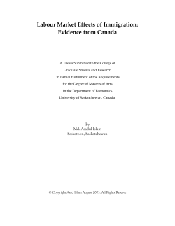Labour Market Effects of Immigration: Evidence from Canada