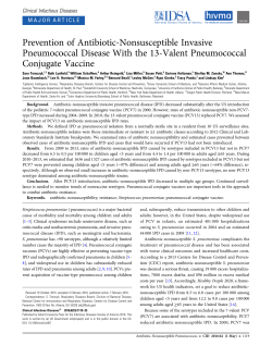 Prevention of Antibiotic-Nonsusceptible Invasive Pneumococcal