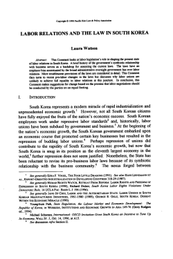 Labor Relations and the Law in South Korea
